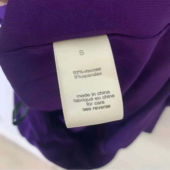 Ronny Kobo Harper Ruched Mini Dress with Balloon Sleeves Purple Eggplant S NWT - Picture 8 of 13